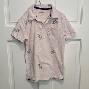 Cat & Jack Pale Pink Polo with crocodile Design